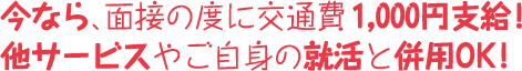 今なら、面接の度に交通費2,000円支給!他サービスやご自身の就活と併用OK! 正介護職・准介護職スキルアップガイドブック